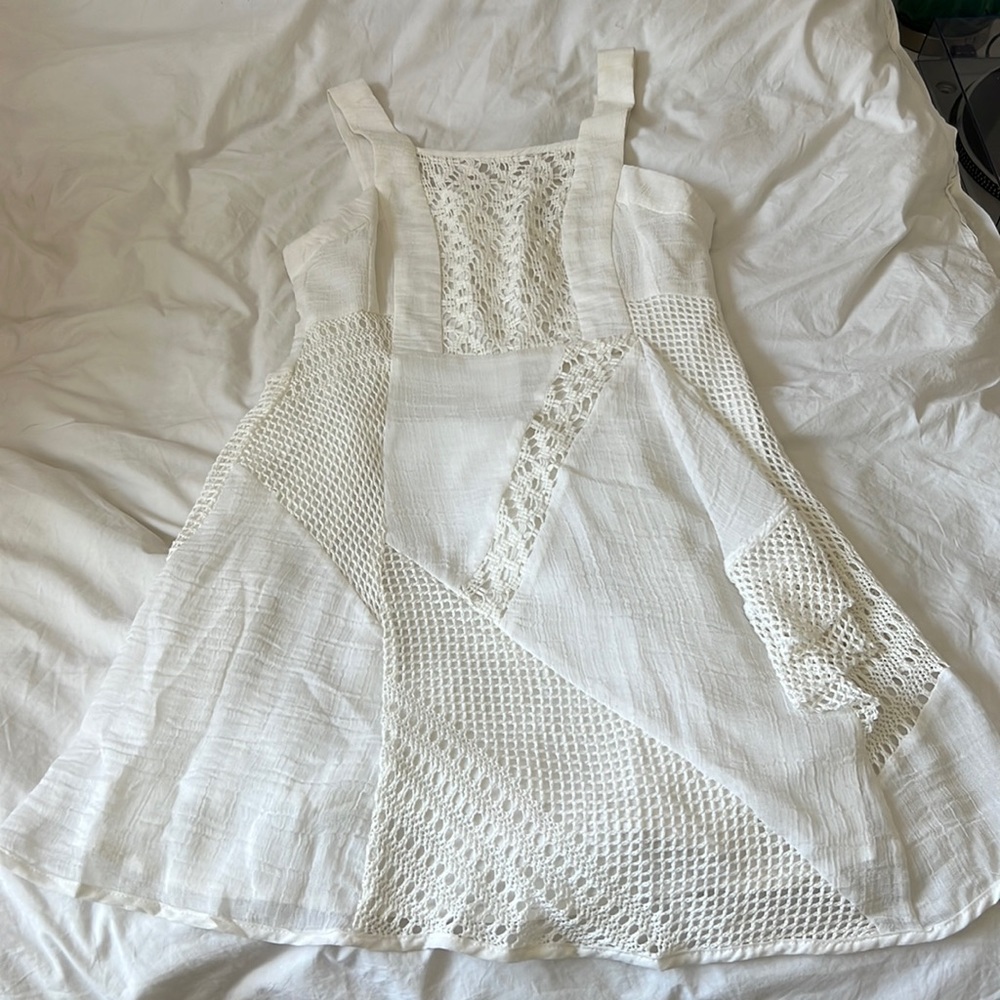 Nanette Lepore Linen and Crochet Mini Dress
